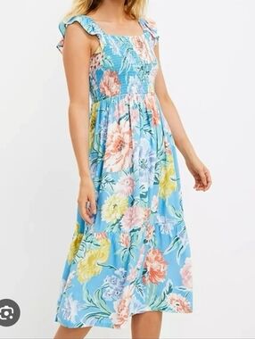 Loft Womens Sleeveless Dress Floral Size M